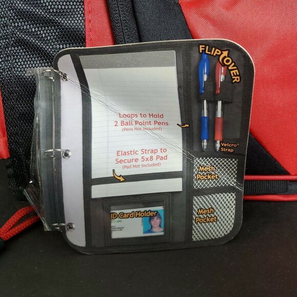 Case It 2 In 1 Duel Ring Binder ESLG300 Red Black Handles 12" X 14" - Picture 2 of 5